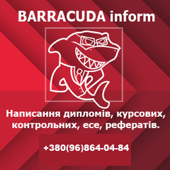 Логотип - Barracuda inform, написання дипломів, курсових, контрольних, есе, рефератів