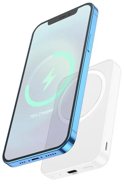 POWERBANK 5000 mAh HOCO J109 (Wireless PD20W) White - Зображення 1
