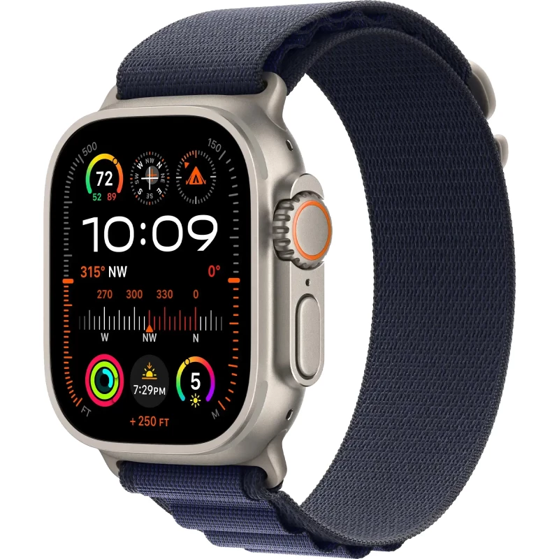 Apple Watch Ultra 2 GPS + Cellular 49mm Natural Titan. Case w. Navy Alpine Loop - Small (MYT33+MXMX3)