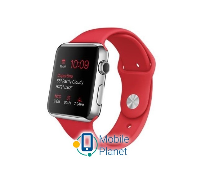 Apple Watch 42mm Stailnless Steel Case with (PRODUCT)RED Sport Band (MLLE2)