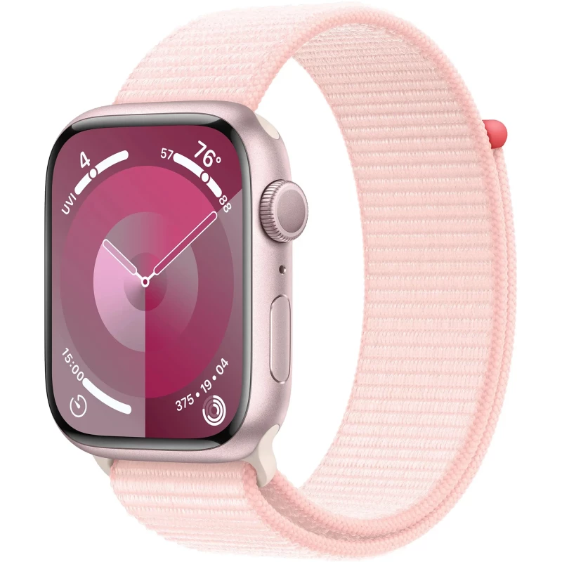 Apple Watch Series 9 GPS 41mm Pink Aluminum Case w. Light Pink S. Loop (MR953)