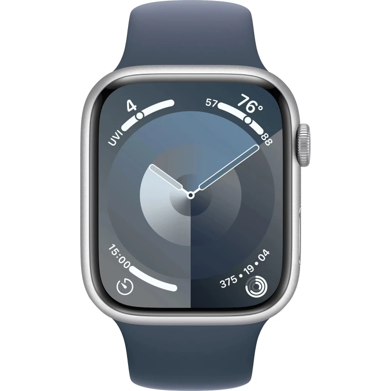 Apple Watch Series 9 GPS 41mm Silver Aluminum Case w. Storm Blue S. Band - S/M (MR903) - Зображення 1