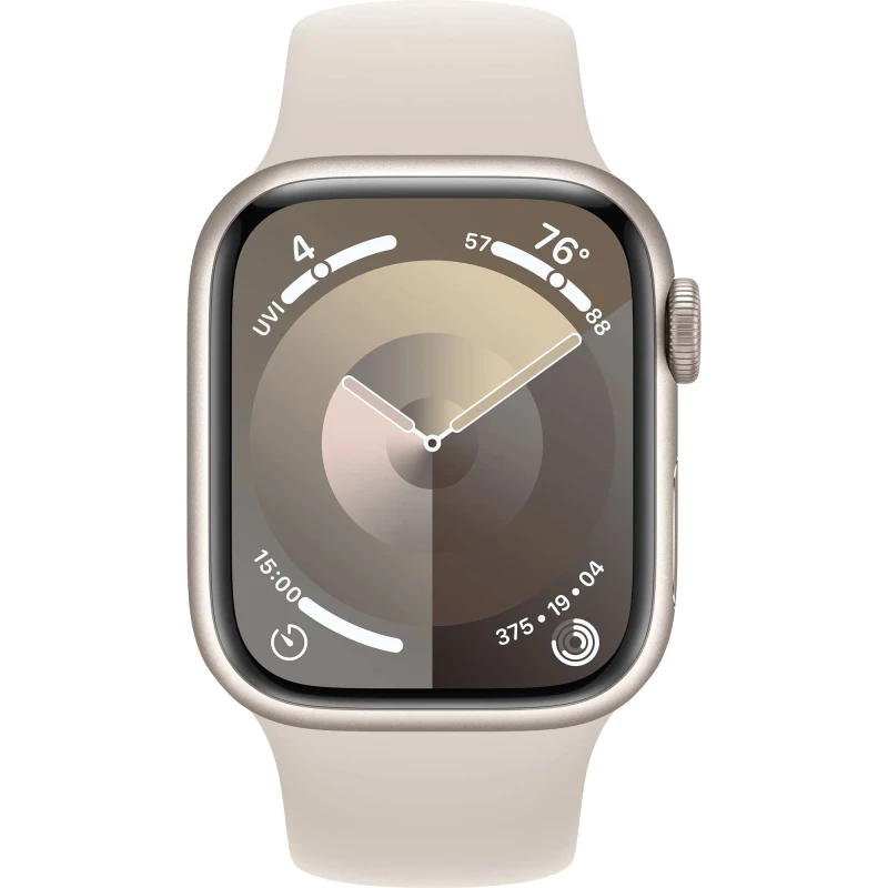 Apple Watch Series 9 GPS 45mm Starlight Aluminum Case w. Starlight Sport Band - M/L (MR973) - Зображення 1