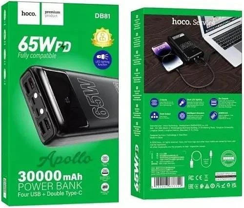 Hoco DB81 Apollo 30000mAh 65W Black - Зображення 6