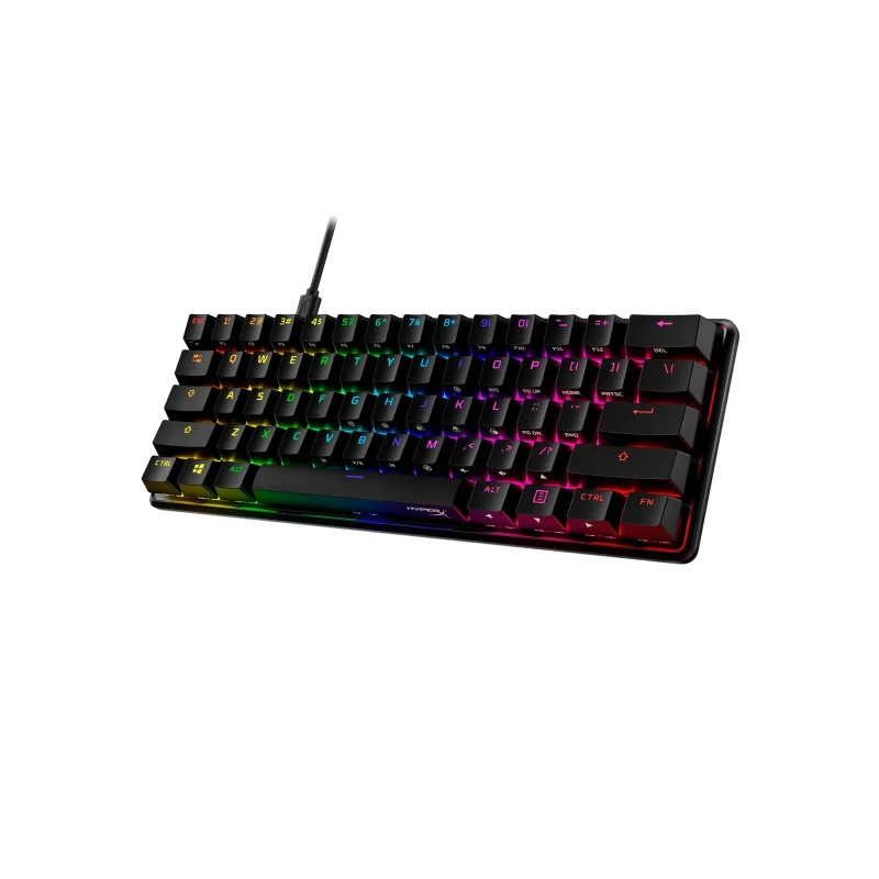 HyperX Alloy Origins 60 61key, Red, USB-A, EN/UA, RGB, черный (4P5N4AA) - Зображення 1