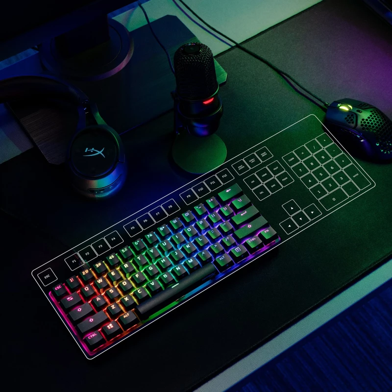 HyperX Alloy Origins 60 61key, Red, USB-A, EN/UA, RGB, черный (4P5N4AA) - Зображення 4