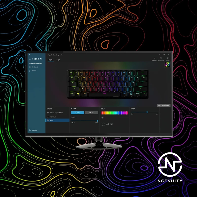HyperX Alloy Origins 60 61key, Red, USB-A, EN/UA, RGB, черный (4P5N4AA) - Зображення 5