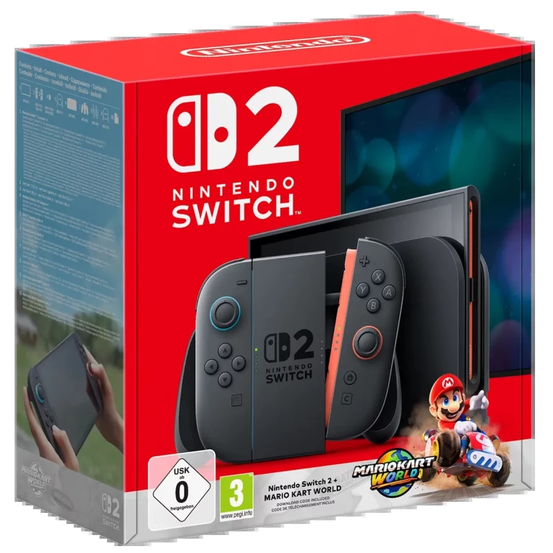 Nintendo Switch 2 Black Mario Kart World Bundle (0045496321529)