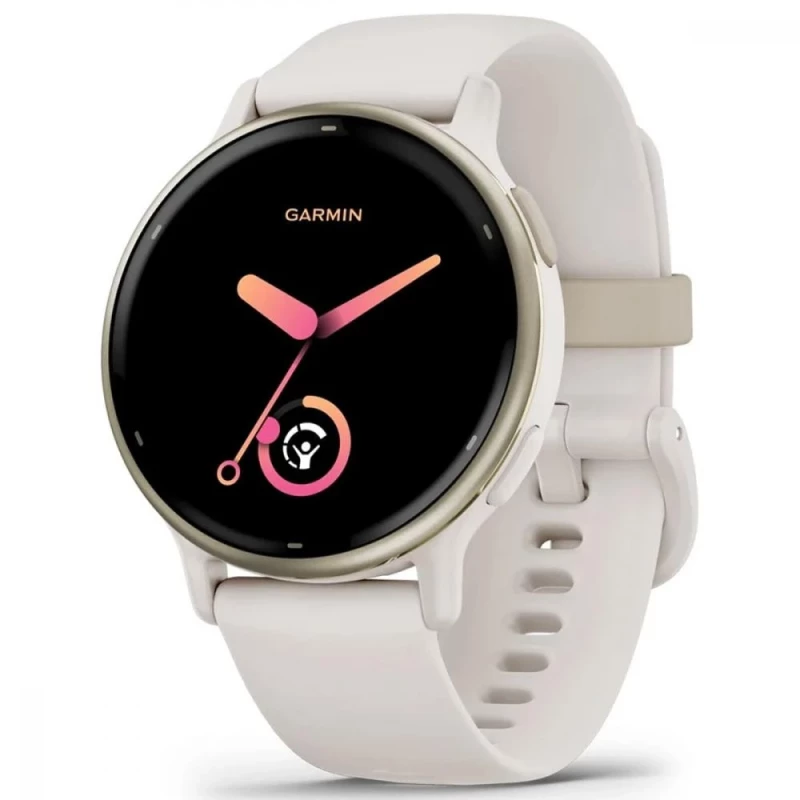 Garmin vivoactive 5 Cream Gold Aluminum Bezel with Ivory Case and Silicone Band (010-02862-11)