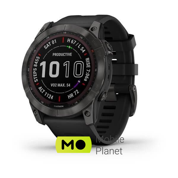 Garmin Fenix 7X Sapphire Solar Carbon Gray DLC Titanium with Black Band (010-02541-10/11)