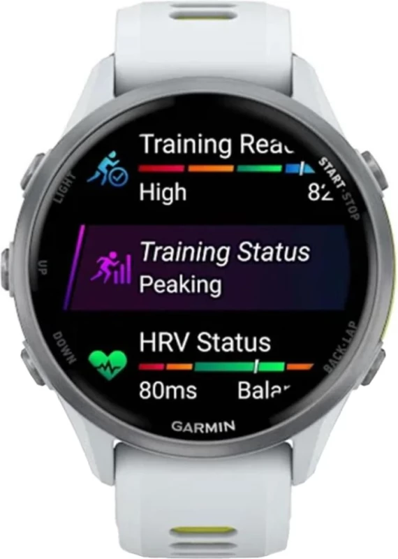 Смарт-часы Garmin Forerunner 970 Titanium w. Whitestone Case and Whitestone/T. Amp Yellow Band (010-02969-01/11/61) - Зображення 6