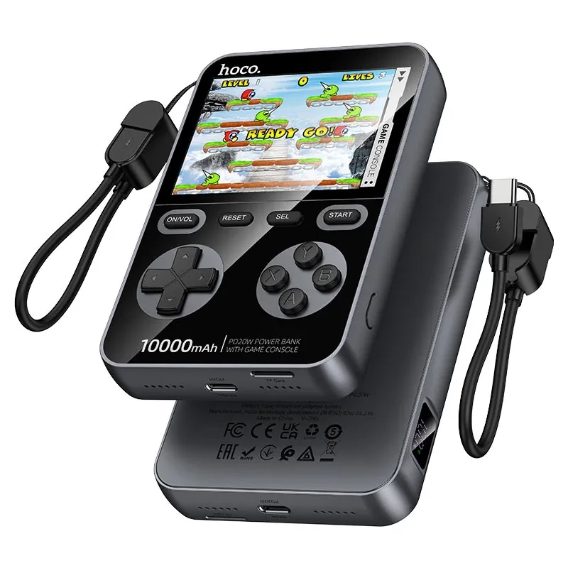 HOCO Q47 (10000mAh) Shine PD20W power bank with game console (Metal gray) - Зображення 3