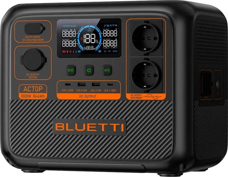 Bluetti AC70P (864Wh 1000W) (EU)