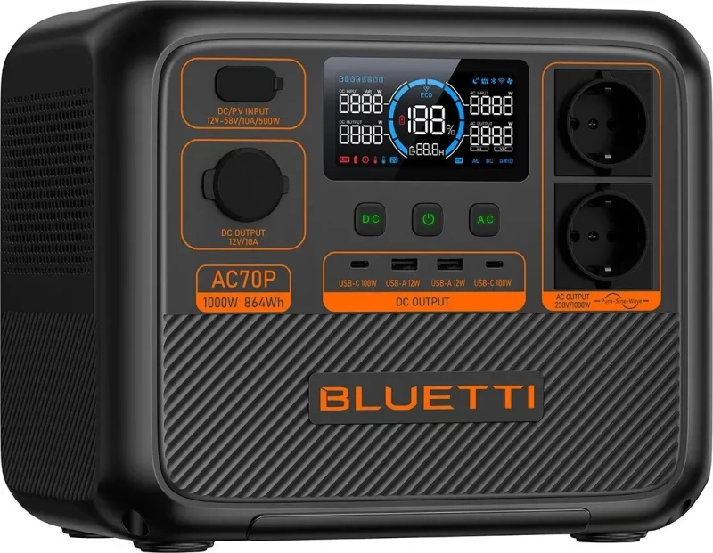Bluetti AC70P (864Wh 1000W) (EU) - Зображення 1