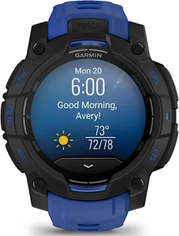 Garmin Instinct 3 45mm AMOLED Black with Blue Band (010-02936-03/43) - Зображення 7