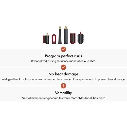 Dyson Airwrap i.d. HS08 Multi-Styler and Dryer Straight to Wavy - Red Velvet/Gold (596926-01) - Зображення 5