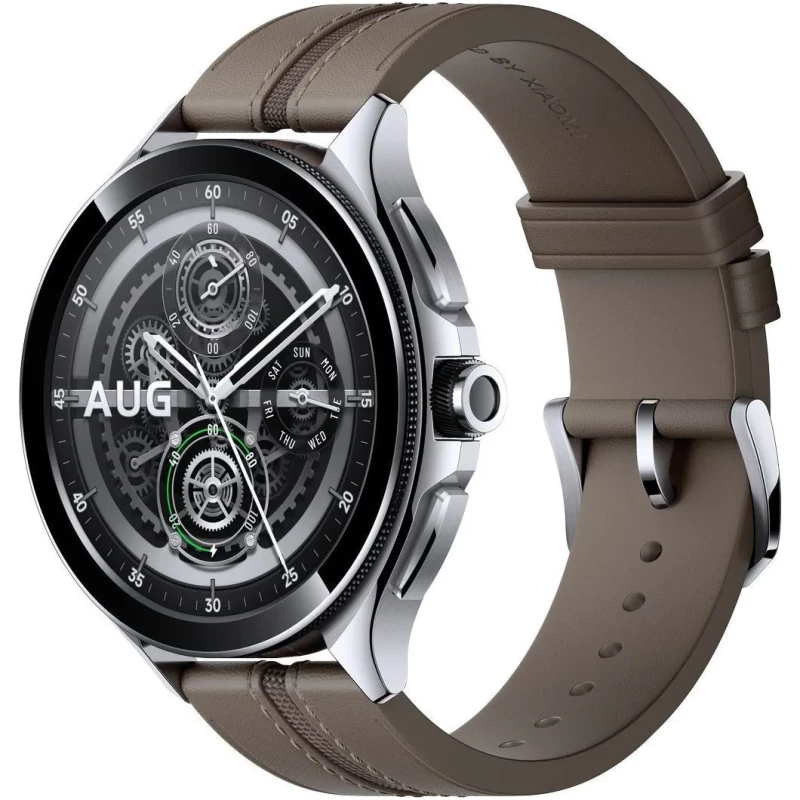 Xiaomi Watch 2 Pro Bluetooth Silver Case with Brown Leather Strap (BHR7216GL)