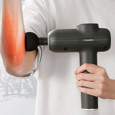 Перкуссионный массажер Naipo Massage Gun (5 насадок) Black (MGG-2103) - Зображення 2