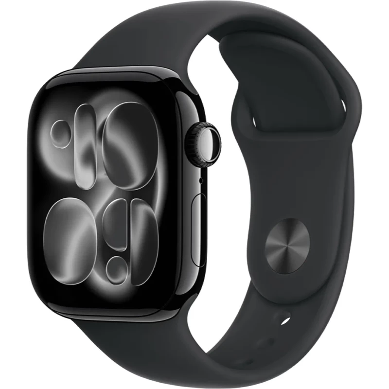 Apple Watch Series 11 GPS 42mm Jet Black Alu. Case w. Black S. Band - S/M (MEQT4)