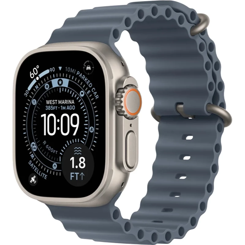 Apple Watch Ultra 3 GPS + Cellular 49mm Natural Tit. Case w. Anchor Blue Ocean Band (MEWH4)