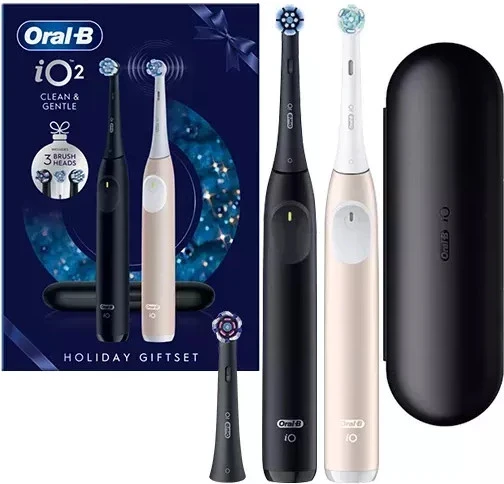 Набор из 2-х электрических зубных щеток Oral-B iO 2 Holiday Giftset Night Black & Calm Pink