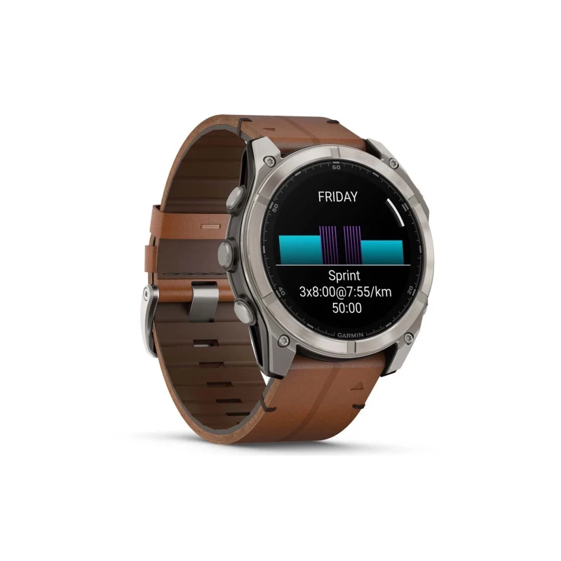 Garmin Fenix 8 51mm AMOLED Sapphire Carbon grey DLC w. Chestnut Leather Band (010-02905-40) - Зображення 2