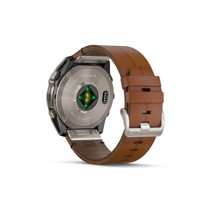 Garmin Fenix 8 51mm AMOLED Sapphire Carbon grey DLC w. Chestnut Leather Band (010-02905-40) - Зображення 5