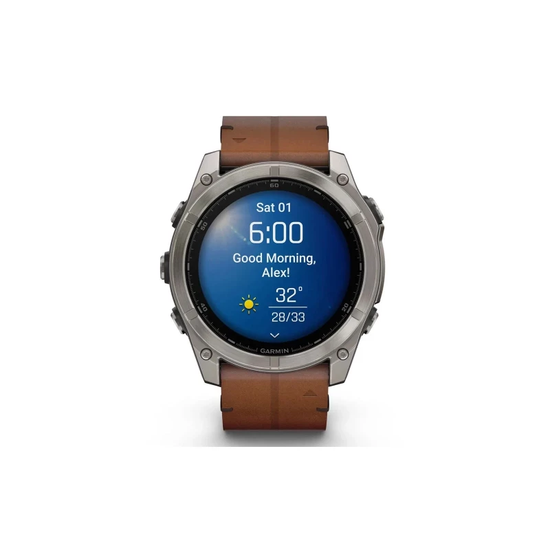 Garmin Fenix 8 51mm AMOLED Sapphire Carbon grey DLC w. Chestnut Leather Band (010-02905-40) - Зображення 7