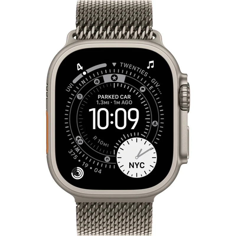 Apple Watch Ultra 3 GPS + Cellular 49mm Natural Tit. Case w. Natural Tit. Milanese Loop - Medium (MEWY4) - Зображення 1