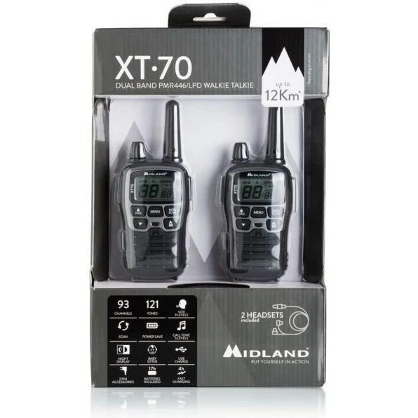 Портативная рация Midland XT70 (2шт) - Зображення 2