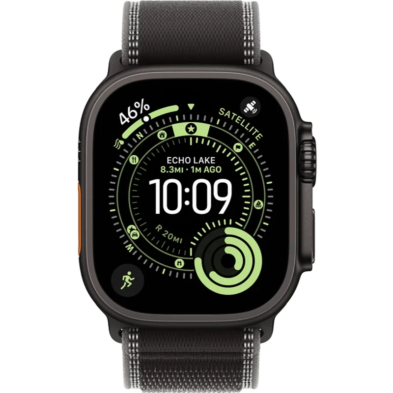 Apple Watch Ultra 3 GPS + Cellular 49mm Black Tit. Case w. Black/Charcoal Trail Loop - S/M (MF1D4) - Зображення 1