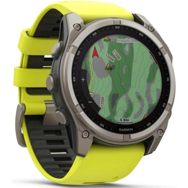 Garmin Fenix 8 51mm Solar Sapphire Titanium w. Amp Yellow/Graphite Silicone Band (010-02907-20/21) - Зображення 2