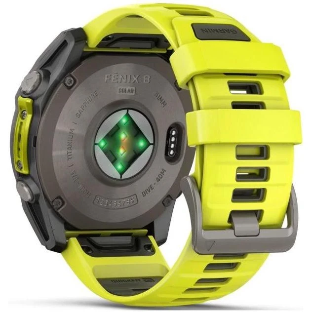 Garmin Fenix 8 51mm Solar Sapphire Titanium w. Amp Yellow/Graphite Silicone Band (010-02907-20/21) - Зображення 5