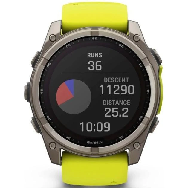 Garmin Fenix 8 51mm Solar Sapphire Titanium w. Amp Yellow/Graphite Silicone Band (010-02907-20/21) - Зображення 6
