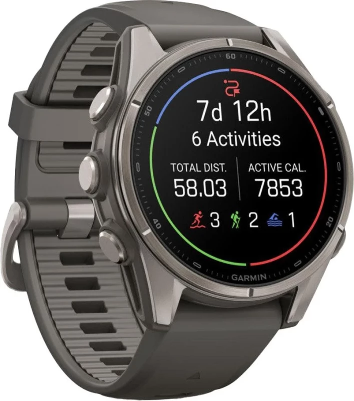 Смарт-часы Garmin Fenix 9 43mm Titanium with Pebble Gray Silicone Band (010-04761-10/11) - Зображення 2