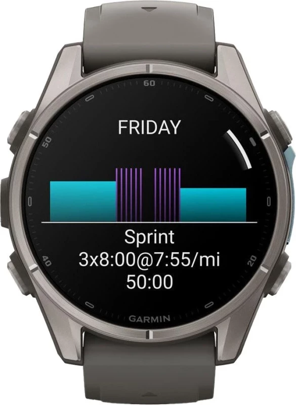 Смарт-часы Garmin Fenix 9 43mm Titanium with Pebble Gray Silicone Band (010-04761-10/11) - Зображення 8