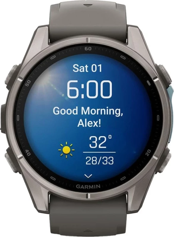 Смарт-часы Garmin Fenix 9 43mm Titanium with Pebble Gray Silicone Band (010-04761-10/11) - Зображення 9