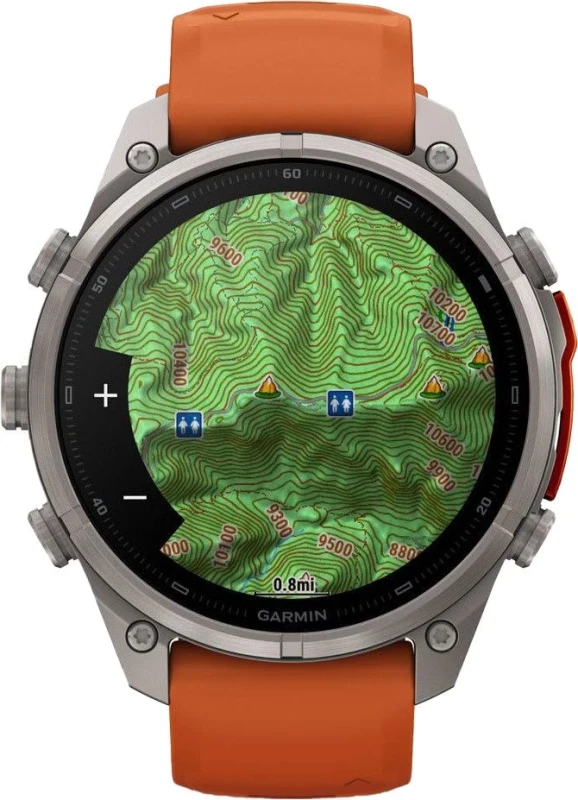 Смарт-часы Garmin Fenix 9 Pro inReach 47mm Titanium with Autumn Orange/Spark Orange Silicone Band (010-04336-00/01) - Зображення 6