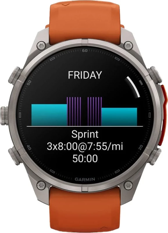 Смарт-часы Garmin Fenix 9 Pro inReach 47mm Titanium with Autumn Orange/Spark Orange Silicone Band (010-04336-00/01) - Зображення 8