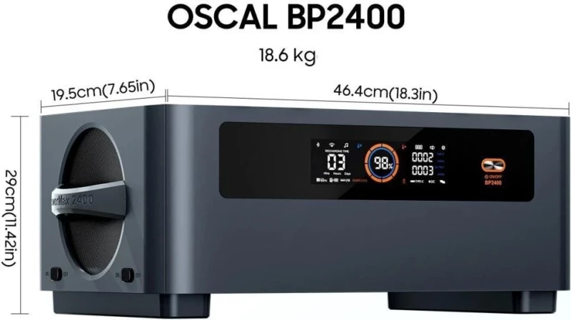 Дополнительная батарея для зарядной станции Oscal BP2400 Pro Expansion Battery (for PowerMax 2400 Pro) Gray - Зображення 1