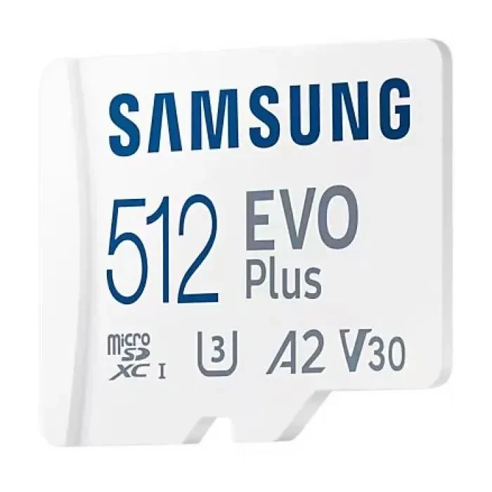 Samsung 512 GB microSDXC Class 10 UHS-I U3 V30 A2 EVO Plus+SD Adapte (MB-MC512SA/EU) - Зображення 1