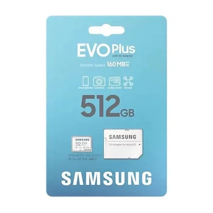 Samsung 512 GB microSDXC Class 10 UHS-I U3 V30 A2 EVO Plus+SD Adapte (MB-MC512SA/EU) - Зображення 7