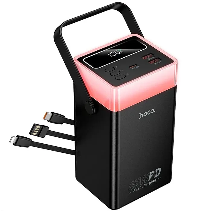 Hoco DB103A 60000mAh (2USB/1Type-C, PD/QC, 65W/3A) Black - Зображення 2