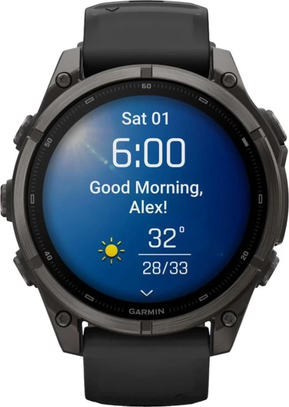 Смарт-часы Garmin Fenix 9 47mm Carbon Gray DLC Titanium with Black Silicone Band (010-04762-10/11) - Зображення 9