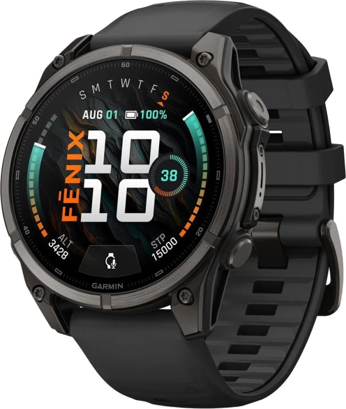 Смарт-часы Garmin Fenix 9 47mm Carbon Gray DLC Titanium with Black Silicone Band (010-04762-10/11)