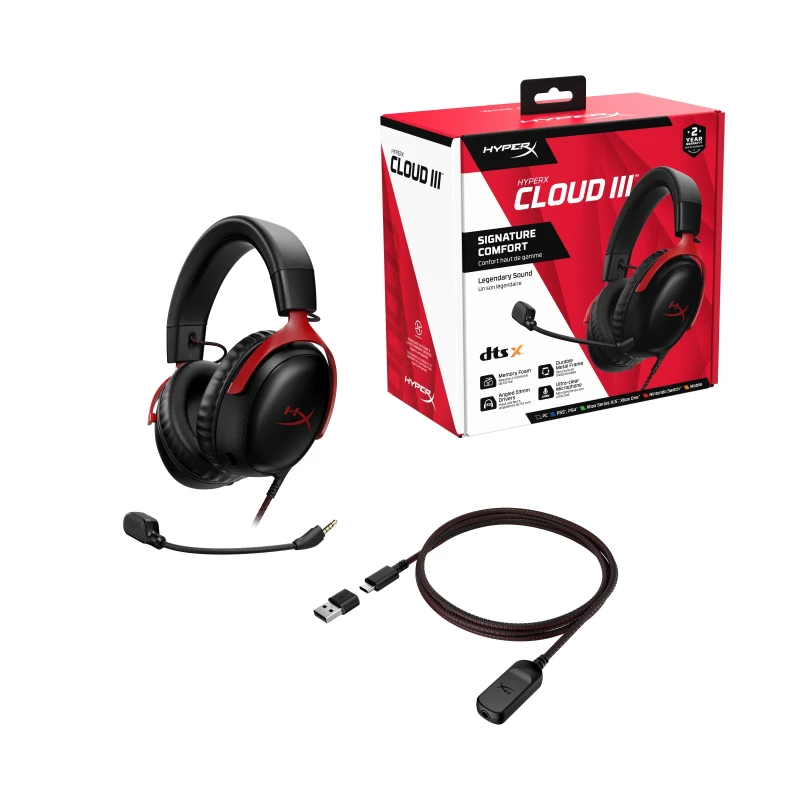HyperX Cloud III Black-Red (727A9AA) (UA) - Зображення 7
