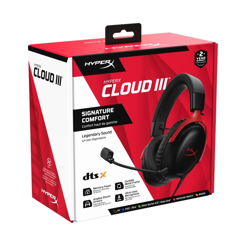 HyperX Cloud III Black-Red (727A9AA) (UA) - Зображення 8