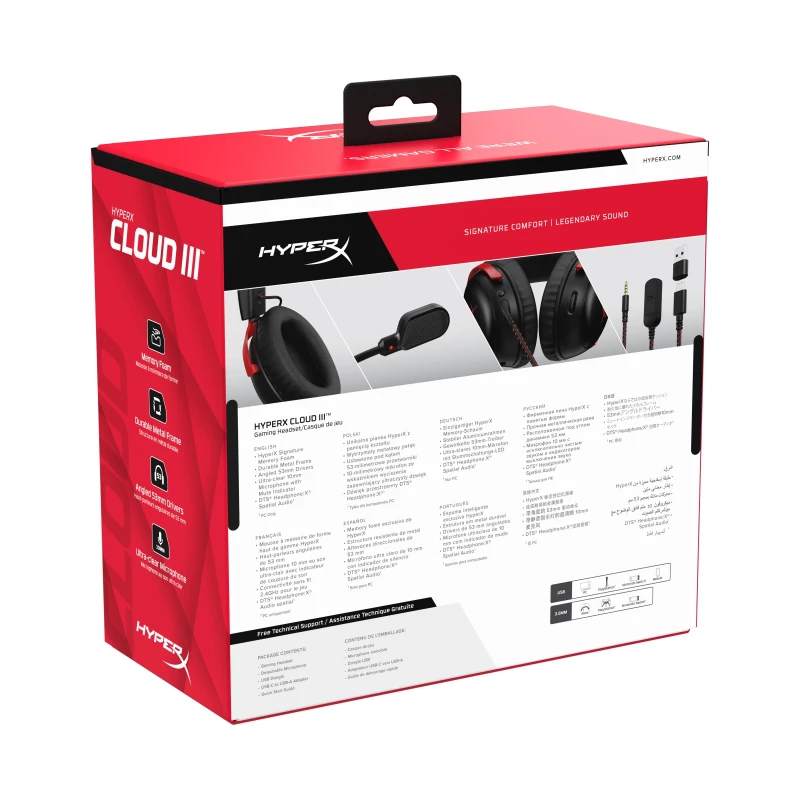 HyperX Cloud III Black-Red (727A9AA) (UA) - Зображення 9