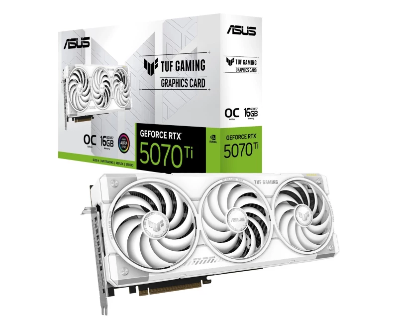 ASUS GeForce RTX 5070 Ti TUF Gaming OC White 16GB GDDR7 DLSS4 (TUF-RTX5070TI-O16G-WHITE-GAMING) EU