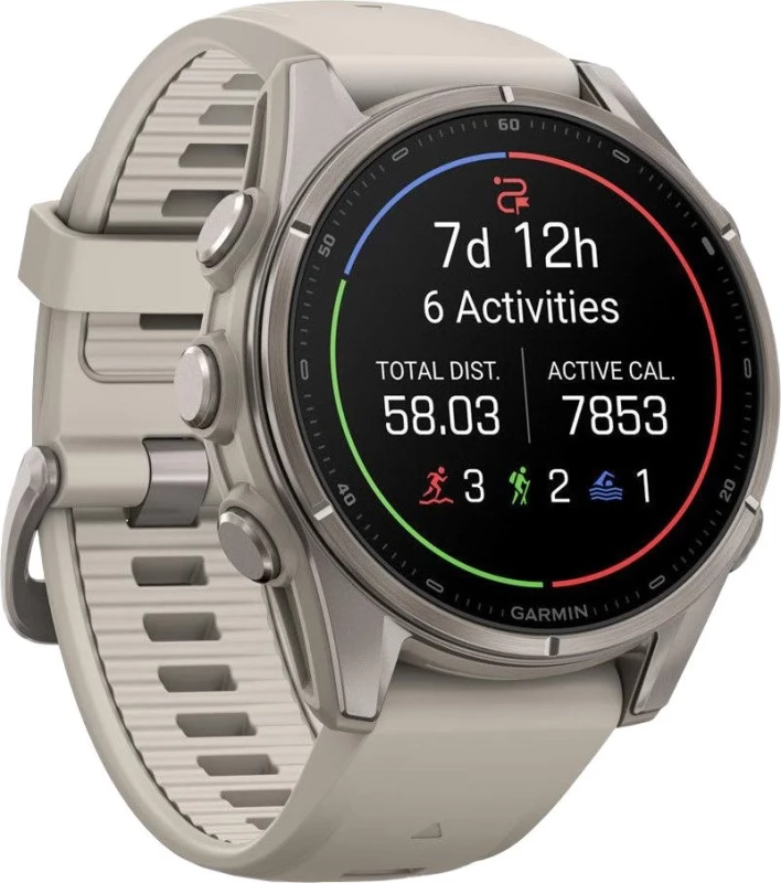 Смарт-часы Garmin Fenix 9 43mm Titanium with Fog Gray Silicone Band (010-04761-00/01) - Зображення 2